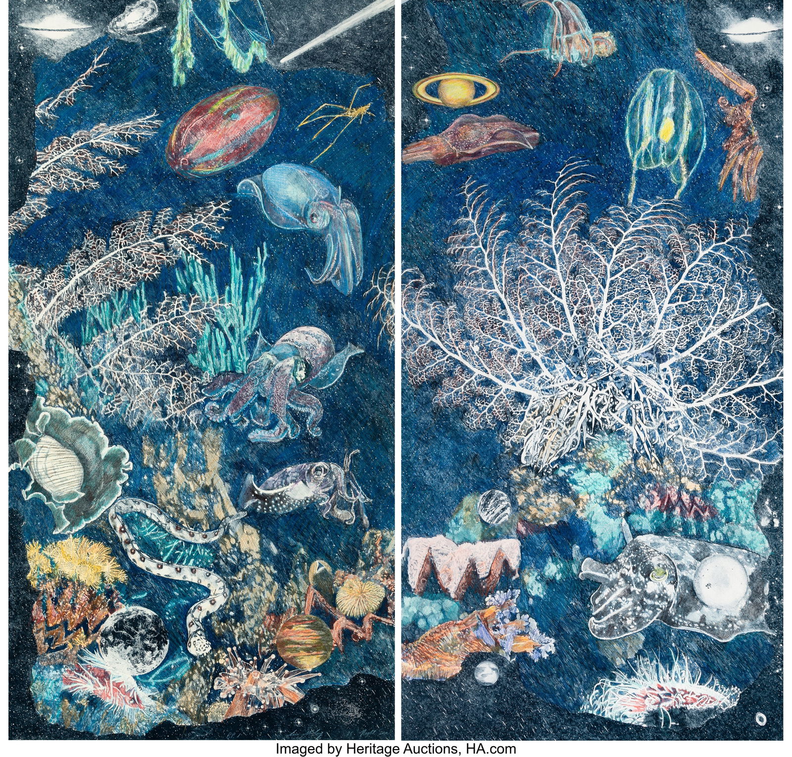 41001: Ann McCoy (b. 1946) The Night Sea I and II (dipt