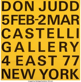41017: Donald Judd (1928-1994) Castelli Exhibition Post