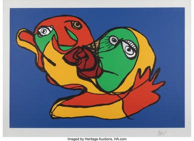41045: Karel Appel (1921-2006) The Blue Kiss, circa 197