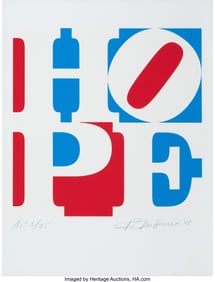 41019: Robert Indiana (1928-2018) Hope, 2008 Screenprin