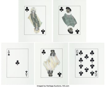 41034: William Wegman (b. 1943) Royal Flush: Clubs (com