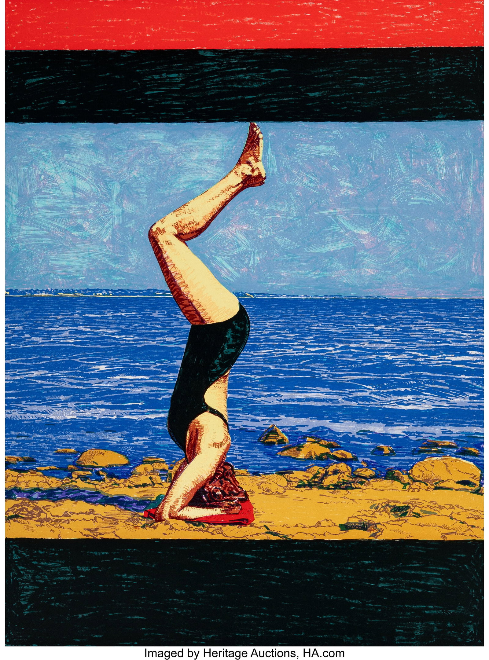 Graham Nickson (1946-2025) Bather, 1981 Lithogra: Graham Nickson (1946-2025) Bather, 1981 Lithograph in colors on wove paper 29-3/4 x 22 inches (75.6 x 55.9 cm) (sheet) Ed. 80/250 Signe