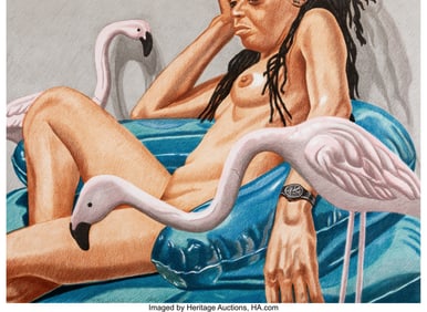 41006: Philip Pearlstein (1924-2022) Model with Flaming