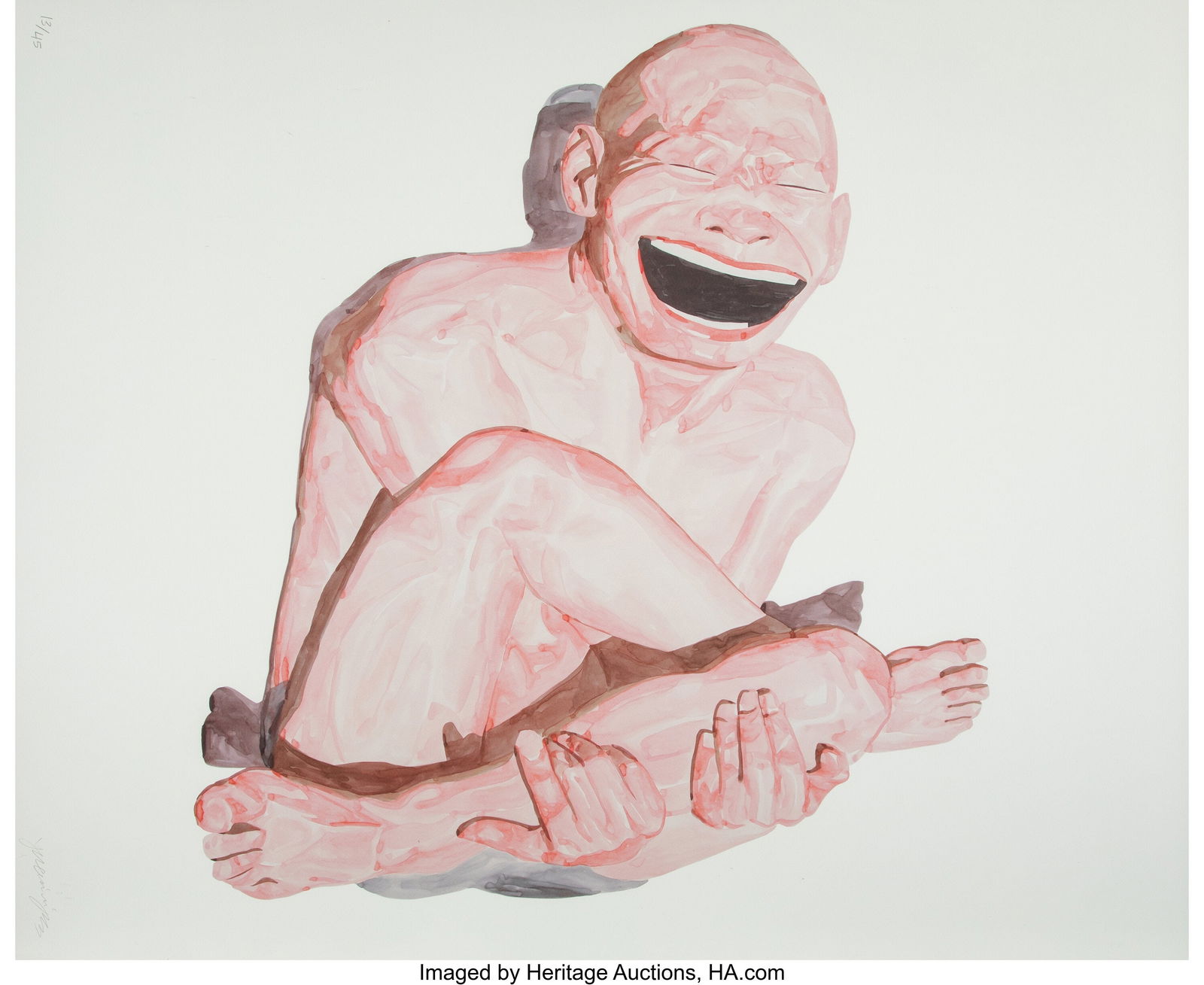 Yue Minjun (b. 1962) Untitled (Smile-ism No. 28): Yue Minjun (b. 1962) Untitled (Smile-ism No. 28), 2006 Lithograph in colors on wove paper 43 x 32 inches (109.2 x 81.3 cm) (sheet&r