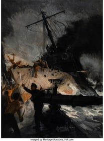 18002: Howard V. Brown (American, 1878-1945) Boarding t