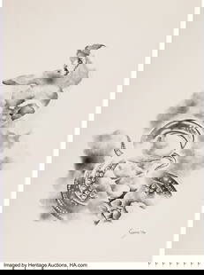 Mike Garcia (20th Century) H.P. Lovecraft inspir: Mike Garcia &lpar;20th Century&rpar; H&period;P&period; Lovecraft inspired Whisper magazine interiors &lpar;two works&rpar; 1975-76 Ink on board&comma; each 15 x 11 inches &lpar;38&period;1 x 27&perio