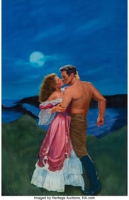 18124: American Artist (20th Century) Romance in Moonli