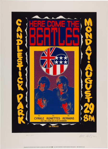 The Beatles Candlestick Park Concert Limited Edi: The Beatles Candlestick Park Concert Limited Edition Signed Art Print #225/2500 (Apple/Art Rock, 1992)