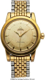 13002: Vintage Omega Seamaster Yellow Gold-Plated Wrist