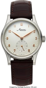 13079: Minerva Stainless Steel Wrist Watch Case: 35mm