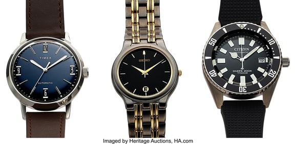 13045: 3 Lot Of Wrist Watches including Seiko PVD Quart