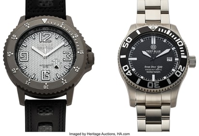 13047: Lot Of 2 Men's Wrist Watches, Ritmo Mundo Quantu