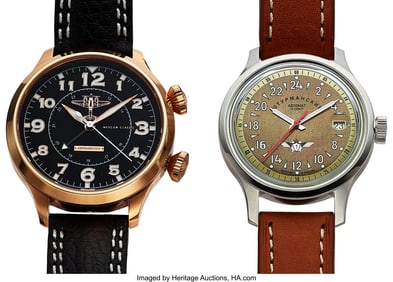 13048: Lot Of 2 Men's Wristwatches, Strumanskie Gagarin
