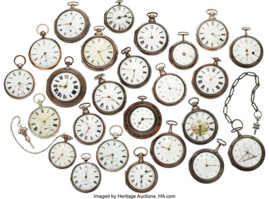 13070: Collection Of Twenty Five Silver Cased Verge Fus