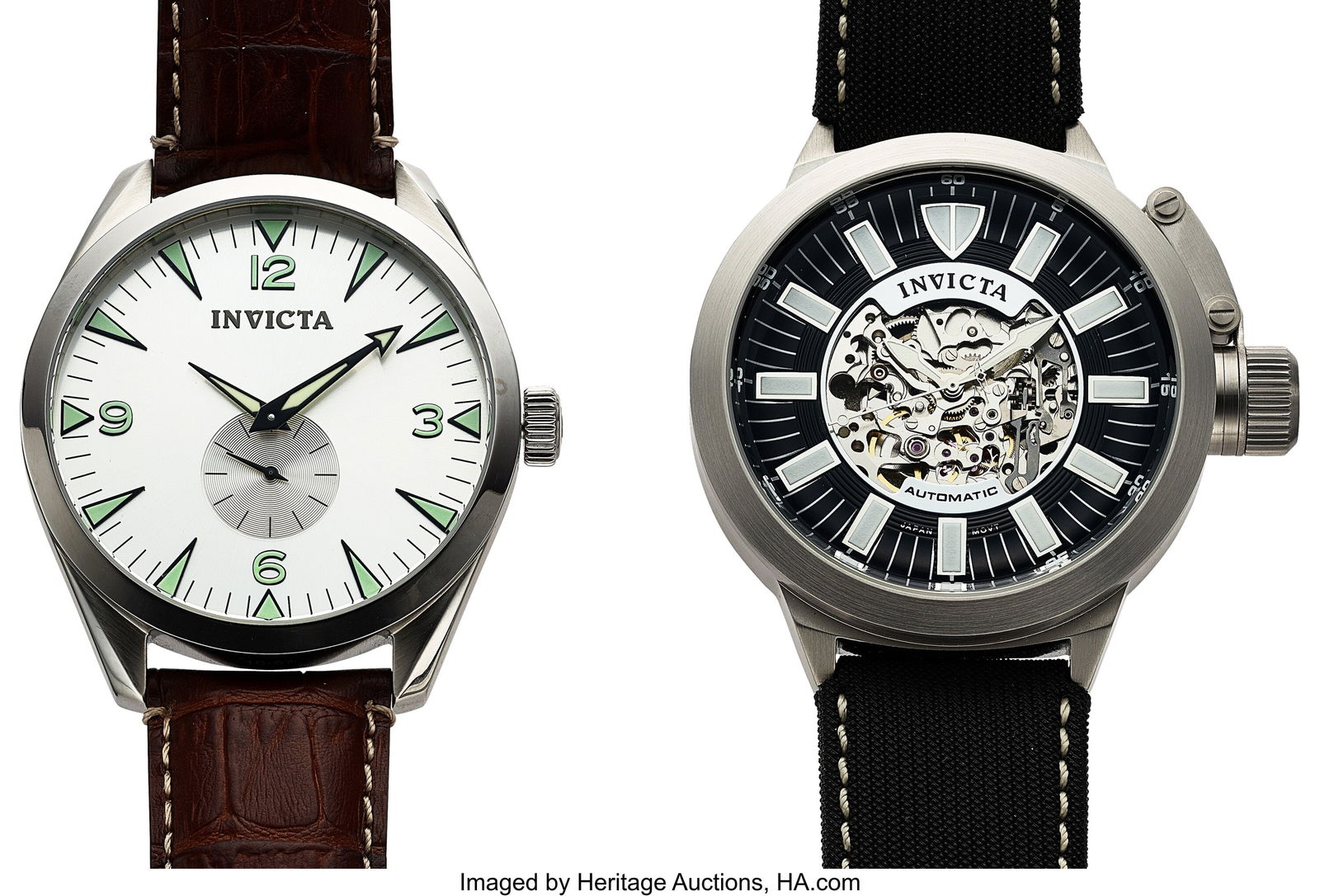 Lot Of 2 Invicta Signature Corduba And Vintage M: Lot Of 2 Invicta Signature Corduba And Vintage Men Wrist Watches Case: 52mm, stainless steel, 3 body cases with screw down back and exhibition Dial: Silver Numeric and Black Sk