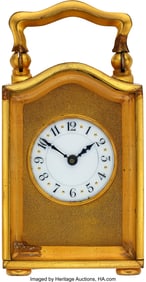 13054: Miniature Carriage Clock Original Fitted Case An