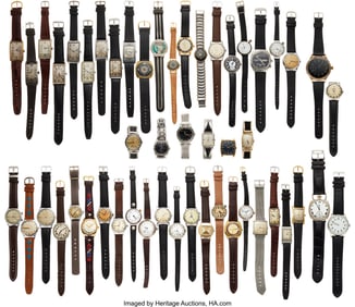 13016: Fifty One Vintage Wristwatches Lot includes 8 s