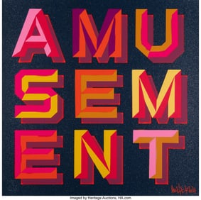 42084: Ben Eine (b. 1970) Amusement (Black), 2014 Scree