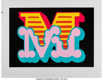 42085: Ben Eine (b. 1970) M (Yellow), 2016 Screenprint