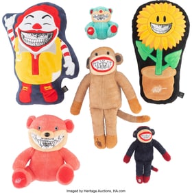 42092: Ron English (b. 1959) Grin Plush Dolls (six work