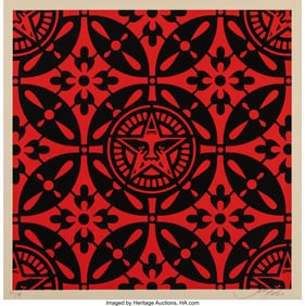 42098: Shepard Fairey (b. 1970) Japanese Pattern 2 (Red