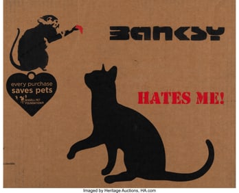 42024: Banksy Hates Me (20th Century) Untitled Acrylic