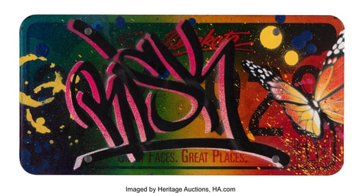 42268: RISK (b. 1967) South Dakota License Plate Spray