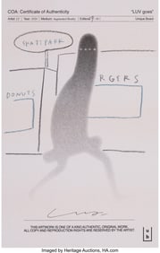 42198: LY (b. 1981) LUV Goes, 2020 Risograph and pencil