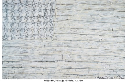 42200: MADSAKI (b. 1974) White Flag 2P, 2018 Offset lit