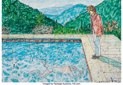 42202: MADSAKI (b. 1974) Portrait of an Artist (Pool wi