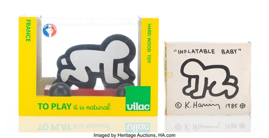 42127: After Keith Haring (1958-1990) Radiant Baby Wood