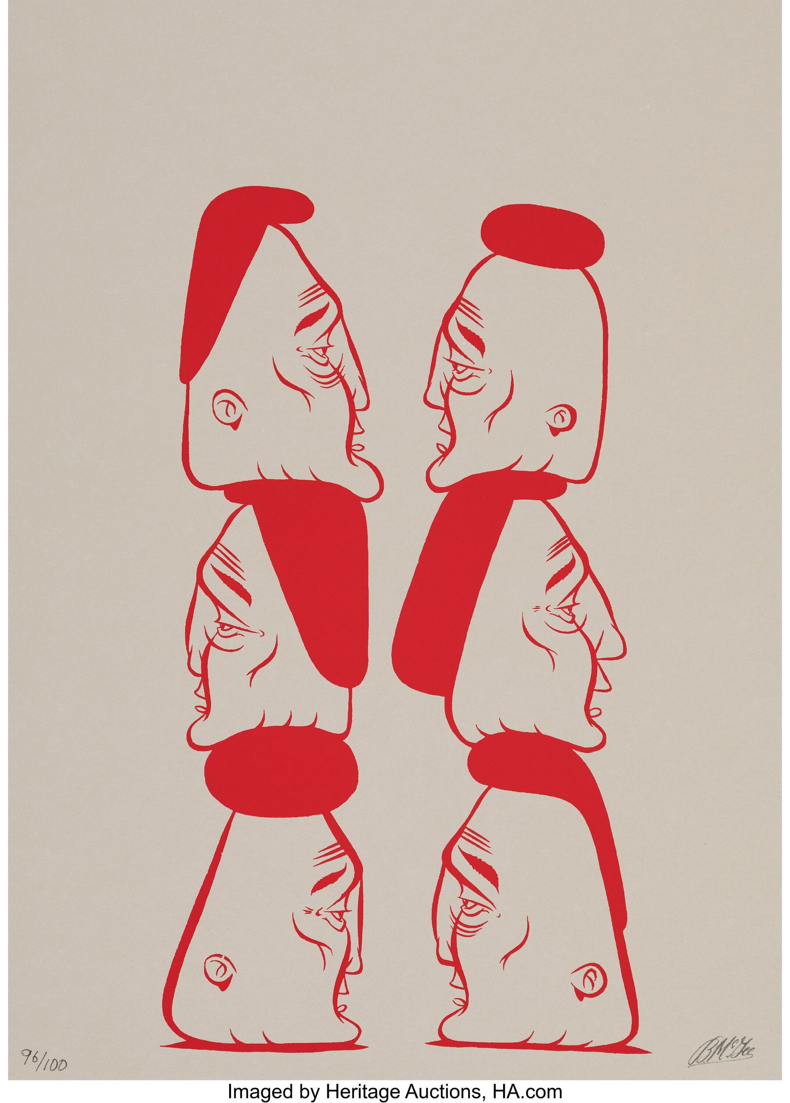 Barry McGee (b. 1966) Untitled #2, 2025 Screenpr: Barry McGee (b. 1966) Untitled #2, 2025 Screenprint in colors on Newsprint paper 17 x 12 inches (43.2 x 30.5 cm) (sheet) Ed. 96/