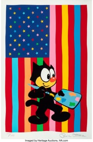42067: Ronnie Cutrone (1948-2013) Felix and Flag, 1988