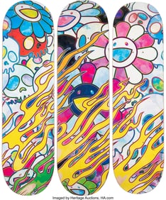 42229: Takashi Murakami (b. 1962) Flaming Skull (tripty