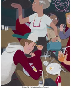 42232: Victoria Nunley (b. 1991) Food Fight, 2017 Acryl