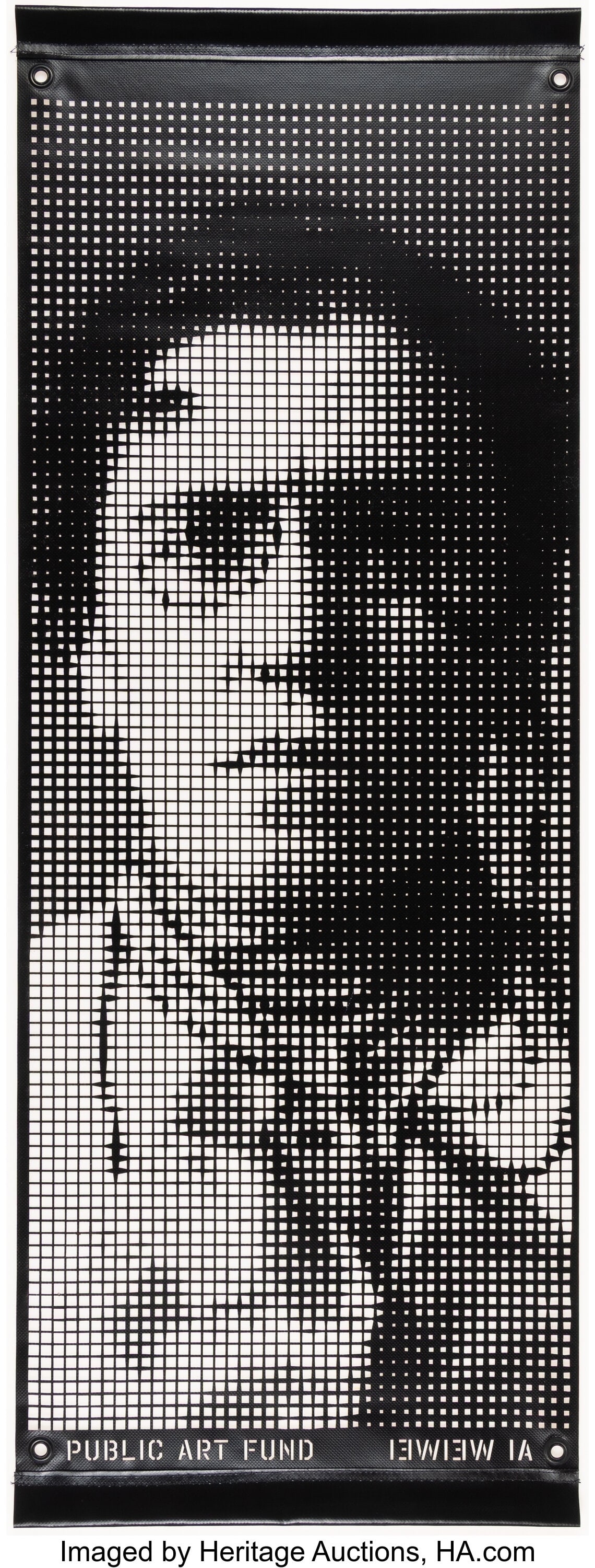 Ai Weiwei (b. 1957) Banner 51, from Portrait Ban: Ai Weiwei (b. 1957) Banner 51, from Portrait Banners, 2018 Laser-cut vinyl with metal eyelets 45 x 16-3/4 inches (114.3 x 42.5 cm) Edition of 5