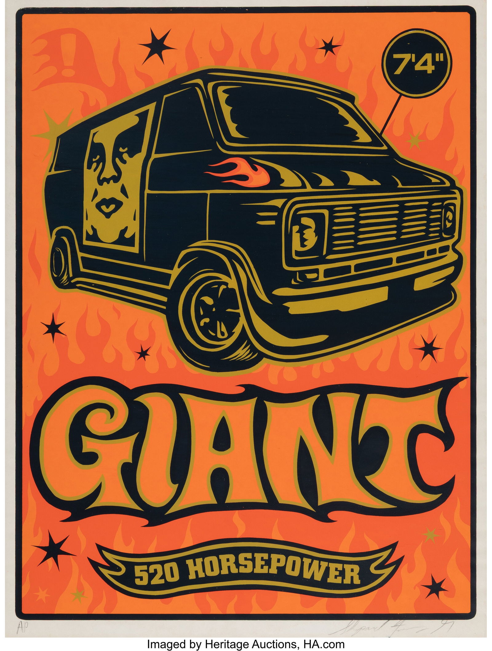43001: Shepard Fairey (b. 1970) Obey Van, 1997 Screenpr