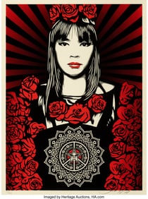 43035: Shepard Fairey (b. 1970) Rose Girl, 2008 Screenp