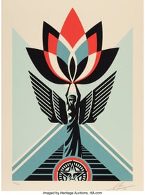 43121: Shepard Fairey (b. 1970) Lotus Angel, 2020 Scree