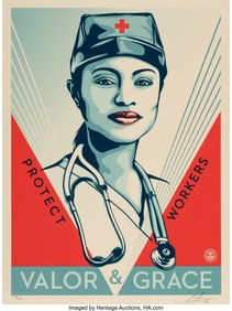 43125: Shepard Fairey (b. 1970) Valor and Grace Nurse,