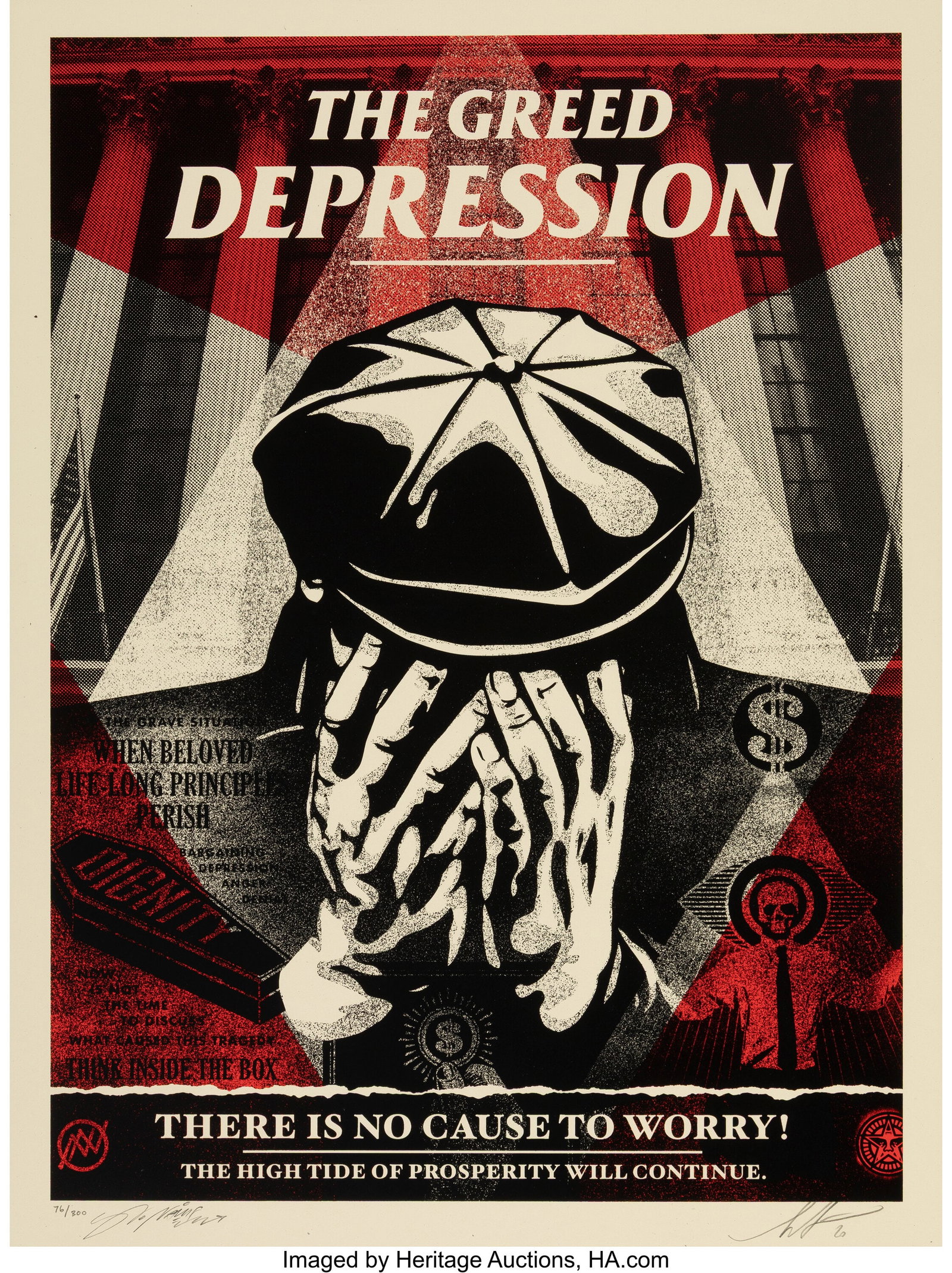 Shepard Fairey (b. 1970) The Greed Depression, 2: Shepard Fairey (b. 1970) The Greed Depression, 2020 Screenprint in colors on Cream Speckletone paper 24 x 18 inches (61.0 x 45.7 cm) (sheet) Ed