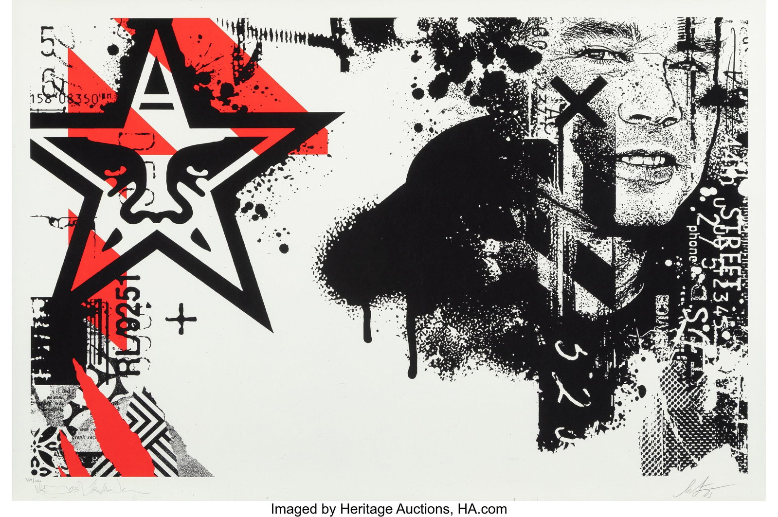 Shepard Fairey X WK WK / Shepard Portrait, 2023 : Shepard Fairey X WK WK / Shepard Portrait, 2023 Screenprint in colors on French Speckletone True White paper 24 x 36 inches (61.0 x 91.4 cm) (sheet) Ed&peri