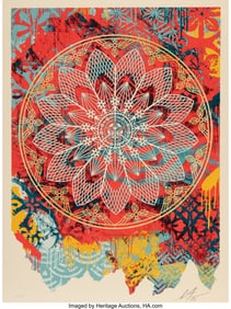 43146: Shepard Fairey (b. 1970) Collage Peace Mandala (