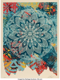 43147: Shepard Fairey (b. 1970) Collage Peace Mandala (