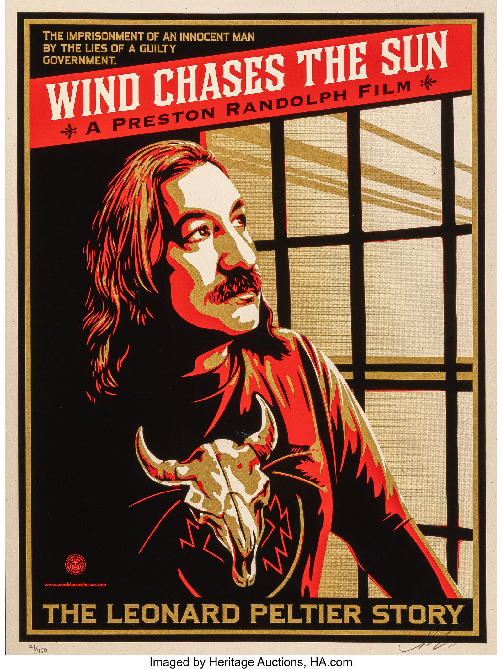 Shepard Fairey (b. 1970) Wind Chases the Sun, 20: Shepard Fairey (b. 1970) Wind Chases the Sun, 2011 Screenprint in colors on Cream Speckletone paper 24 x 18 inches (61.0 x 45.7 cm) (sheet) Ed&