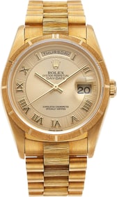 12053: Rolex President Day Date 18k Yellow Gold "Bark"