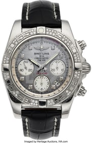 12016: Breitling Chronomat Mother of Pearl Diamond Beze