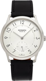 12004: Hermes Stainless Steel Slim D'Hermes Wrist Watch