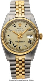 12045: Rolex "Buckley" Two Tone Oyster Perpetual Dateju
