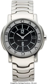 12009: Bvlgari "Bulgari" Steel Quartz Solo Tempo ST 35S